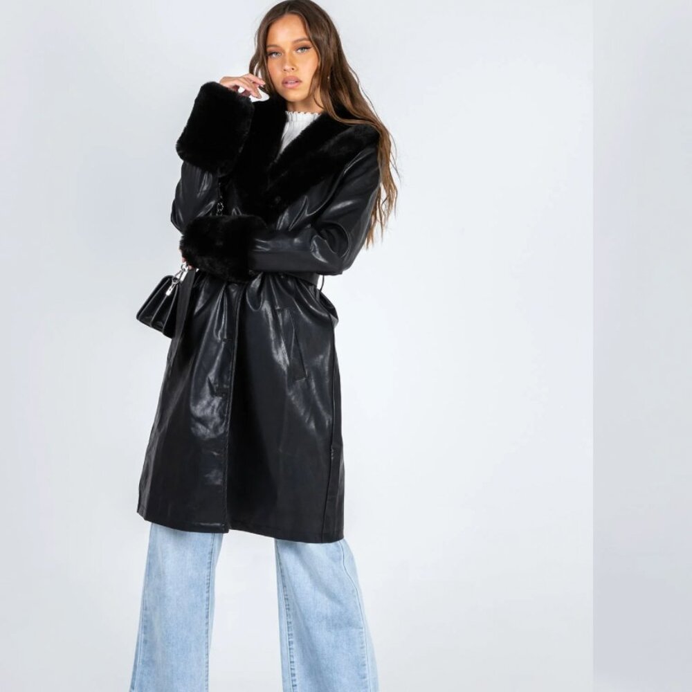 Brooklyn Princess Polly Faux Fur Faux Leather Jacket
